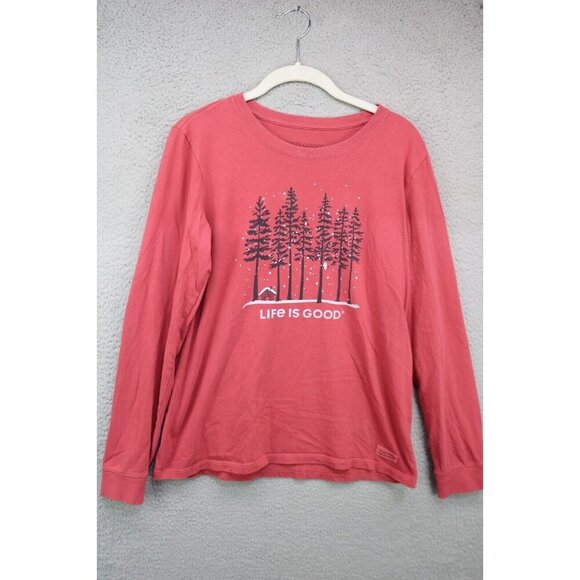 Life is Good Crusher Long Sleeve Tee-Size Medium-Winter-Snow - Picture 1 of 11
